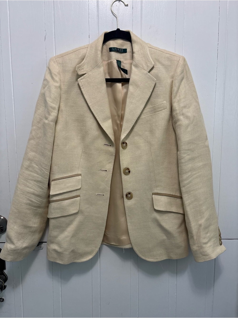 Ralph Lauren Cream Textured Blazer